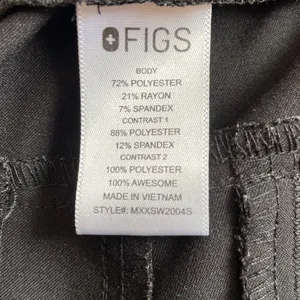 Figs Technical Black Joggers with White Drawstring Medium short thumbnail 7