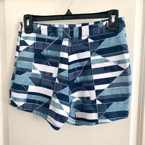 3/$15 Abercrombie & Fitch Abstract Geometric Print Skort in Blue thumbnail 5