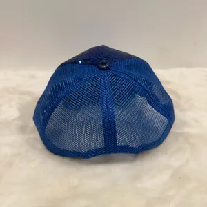 National Football League Detroit Lions Blue Sequin Baseball trucker hat, adjustable Cap! thumbnail 3