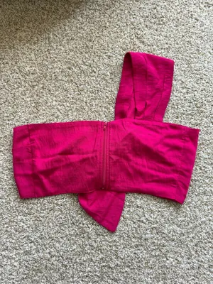 Flying Tomato Fuschia Pink Twisted Crop Top High Rise Wide-Leg Pant Set Sz S & M thumbnail 8