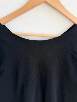 Nirvana Smiley Face Band Tee Black Off-the-Shoulder T-Shirt thumbnail 7