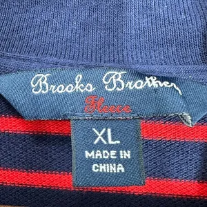 Brooks Brothers XL 1/4 Zip Pullover‎ Long Sleeve Shirt Red Navy Striped Classic thumbnail 3