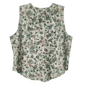 Skye's The Limit Womens Blouse Green Floral V-Neck Sleeveless‎ XL thumbnail 4