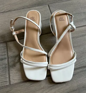 wild fable White Strappy Square-Toe Heeled Sandals thumbnail 1