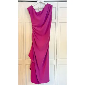 Elliat X Revolve Gwenyth orchid pink asymmetrical draped midi dress size M thumbnail 3