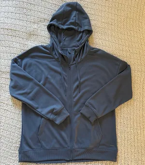 Mondetta Women’s Athletic Workout Gym Soft Zip Up Hood Blue Jacket Large thumbnail 1