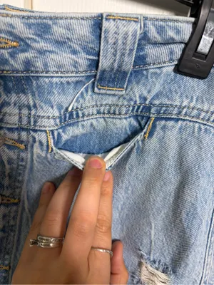 We the Free light Blue Denim Button-Front Mini Skirt skort size 28 thumbnail 3