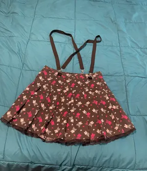 NWT Hot topic gothic suspenders skirt L thumbnail 1