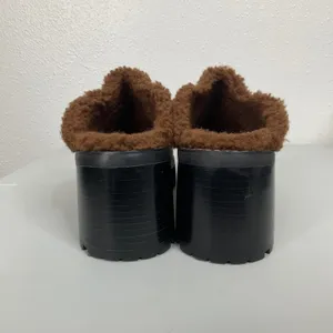 Rocket Dog Brown‎ Leather Faux Fur Lined Platform Clogs Mules Lug Sole 8.5M thumbnail 4