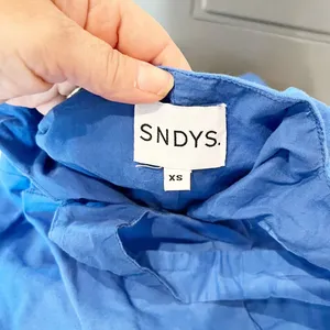 SNDYS Shelley Button Up Square Neck Mini Dress Blue XS thumbnail 3