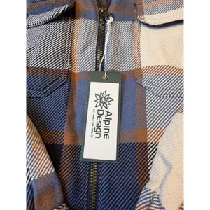 Alpine Design Sherpa Lined Plaid Flannel Jacket Women's XS Blue Brown Tan‎ NWT thumbnail 2