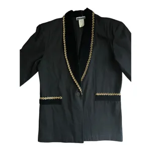 Vintage 90s Contempo Casuals Gold Trim Blazer Oversized Small thumbnail 4
