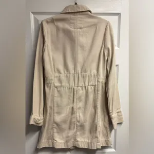 Gap Khaki Denim 100% Cotton Trench Coat Size Medium thumbnail 7