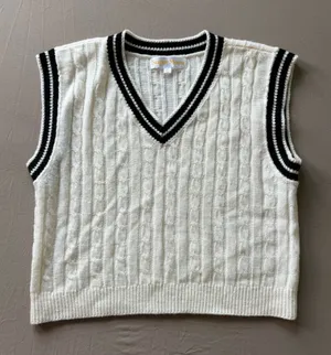 Sugar Moon cable knit sweater vest thumbnail 1