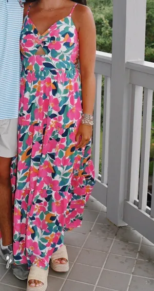 Floral Maxi Dress Pink thumbnail 2