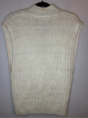Vintage Linda Allard Ellen Tracy Mohair Blend Cardigan Vest S Cream thumbnail 2