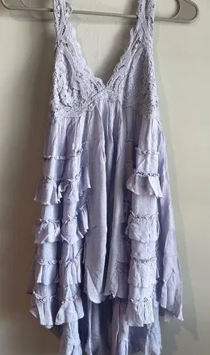 Free People Adella Icelandic Blue Halter Slip Dress, Medium- NWT thumbnail 1