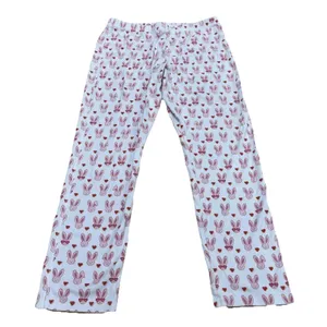Roller Rabbit Love Bunnies Ladies 2 Piece Pajama PJ Set Pink White Size Large thumbnail 11