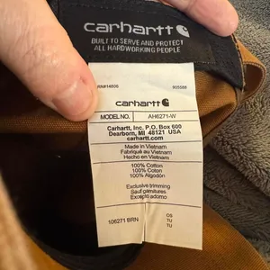 Carhartt Women's Tan adjustable baseball cap with gray embroidered floral logo thumbnail 6