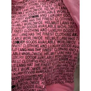 Helmut Lang "Inside Out" Repeat Text Logo Hoodie – Pink‎ (Size L) thumbnail 9