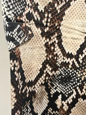 Express Snake-Print Paperbag Trousers in Beige, Black and Brown thumbnail 10