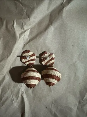 NWT Tuckernuck Raffia stripe lantern earrings thumbnail 3
