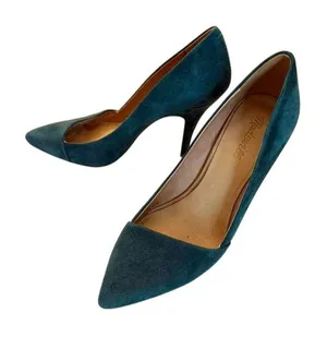 Madewell The Mira‎ Suede Point Toe 4" Heels in Green Size 10 thumbnail 1