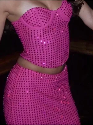 WHITE FOX Sequin Corset Top thumbnail 1