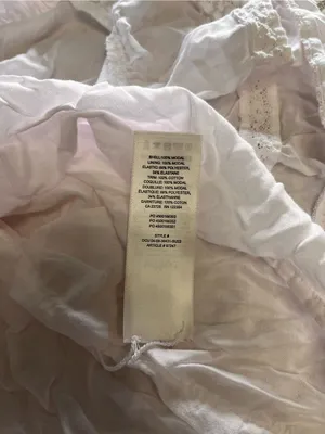WILFRED Aritzia Pale Pink White Strapless/Neck Tie Babydoll Mini Dress 2XS thumbnail 5