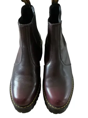 Dr Martens Rometty vintage burgundy Chelsea grunge boots size 10 thumbnail 3