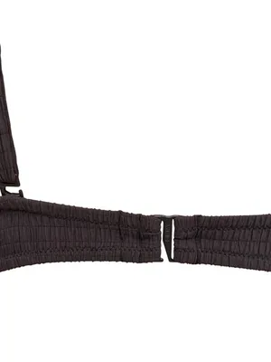 NEW DKNY Womens Textured Molded Balconette Bikini Top Swim DIMTS470 Black L thumbnail 10