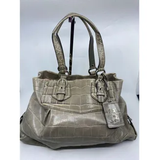 COACH Animal Embossed Leather Gray Shoulder Bag thumbnail 2