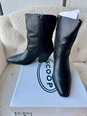 Scoop NYC Womens Black Western Style Mid Calf Boots Shoes Size 8.5 thumbnail 3