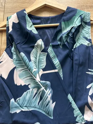 Tropical High Low Dress Blue Size L thumbnail 5