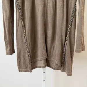 Free People M Brown Tunic Beaded Embellished‎ Boho Top Relaxed Festival slouchy thumbnail 3