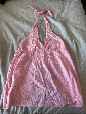 Y2K So Wear It Declare It Baby Pink Halter Top thumbnail 1