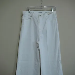 J. Crew Size 29 Wide Leg Trouser Jeans White High Rise NEW Casual Coastal thumbnail 2