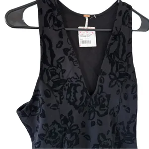Free People NEW Floral Jacquard Mini Dress Black thumbnail 7