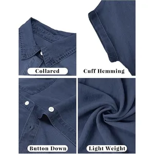 NWT ~ Women's Denim Look Casual Mini Cotton Blend Short Shirt Dress ~ MEDIUM thumbnail 4