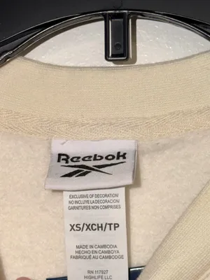 Reebok Cream Sweatshirt with Maroon RBK Logo thumbnail 3