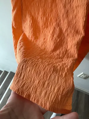 12th Tribe‎ Peachy Orange Ruched Maxi Skirt Beach Cover Up Lightweight Slit thumbnail 4