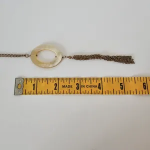 Banana Republic Aureus + Argent Brass Tassel Pendant Necklace - 32" Long Chain - NWOT thumbnail 4