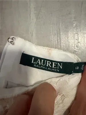 Ralph Lauren Ivory Floral Lace Mock Neck Blouse thumbnail 3