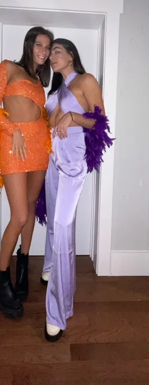 Purple silk pants thumbnail 1