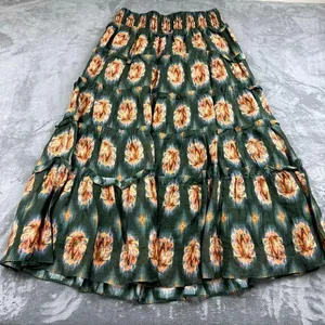 A Loves A Skirt Womens Size XL Maxi Midi Tiered Ruffle Ramie Boho Cottagecore thumbnail 1