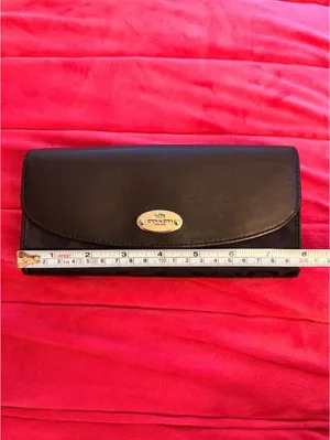 Black Coach Wallet with Silver Emblem thumbnail 6