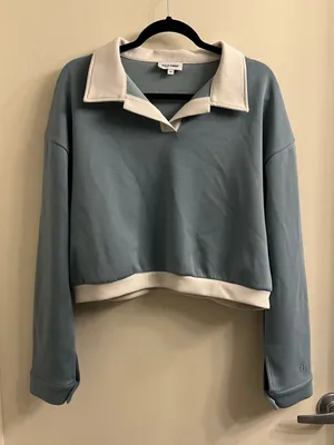 Gold Hinge Stone Blue LuxeSoft Collared Pullover Size Medium thumbnail 2