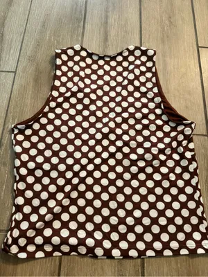 a new day Brown and White Polka Dot V-Neck Sleeveless Tank thumbnail 6
