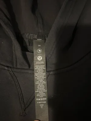 Lululemon Black Cropped Hoodie with Subtle maple leaf Center Logo thumbnail 3