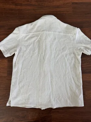 Men’s Zara cream short sleeve button down thumbnail 2